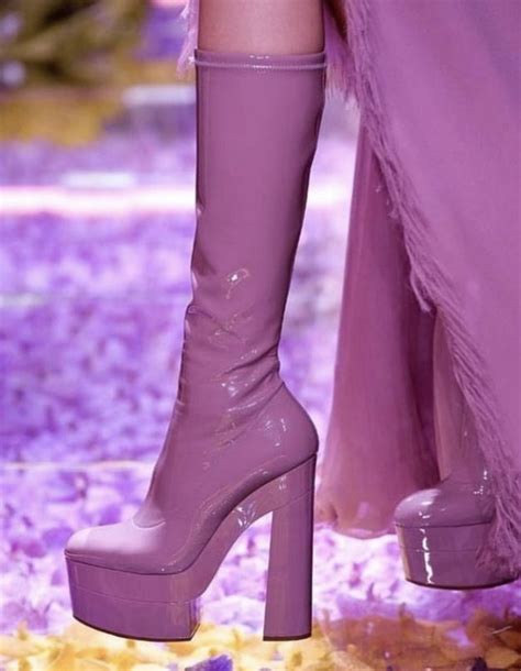 atelier versace patent leather gogo boots|Versace atelier 2015.